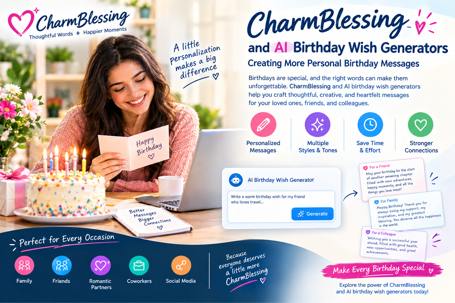 CharmBlessing and AI Birthday Wish Generators: Creating More Personal Birthday Messages